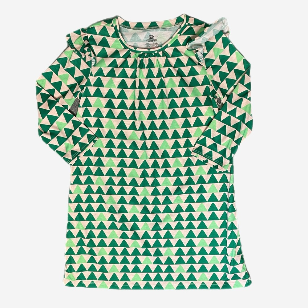 Crewcuts Girls NWT Green tree long sleeve ruffle nightgown Christmas holiday M